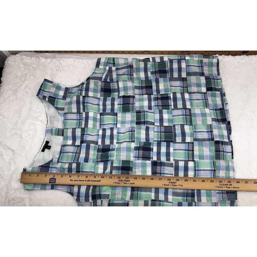 Talbots Madras Plaid Patchwork Back Button Sleeve… - image 7